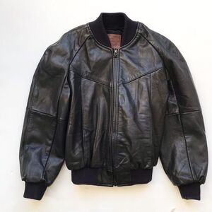 Vintage Old hide house black leather jacket VGUC - wear by sleeve 8Y
